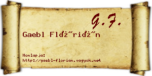 Gaebl Flórián névjegykártya